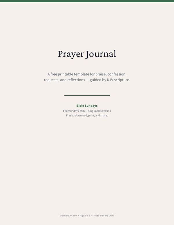 Preview of page 1 of Prayer Journal Template